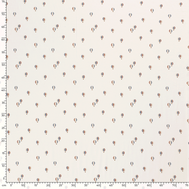 Jersey de Coton tissu Montgolfière Blanc cassé