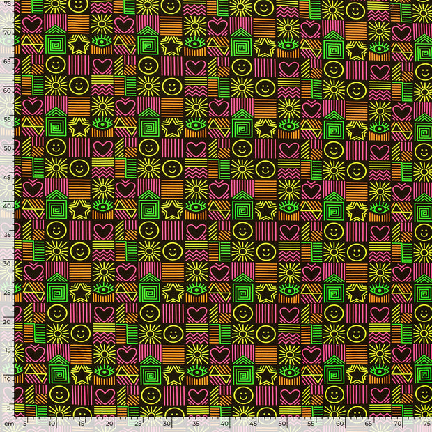 French Terry fabric Faces Black