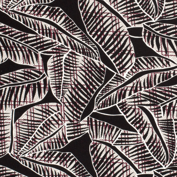 Viscose Jersey fabric Abstract Wine red