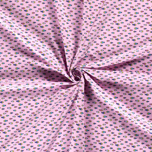 Cotton Jersey fabric Pink printed 