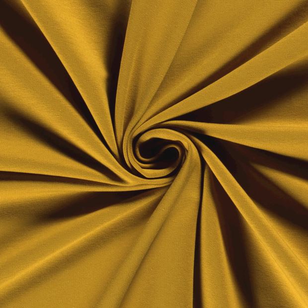 French Terry GOTS organic fabric Unicolour Oker