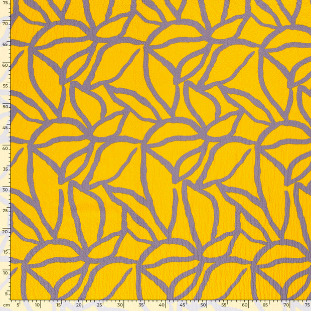 Viscose Bubble fabric Abstract Yellow