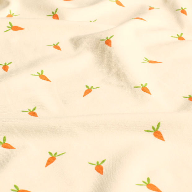 Jersey de Coton tissu légumes Blanc cassé