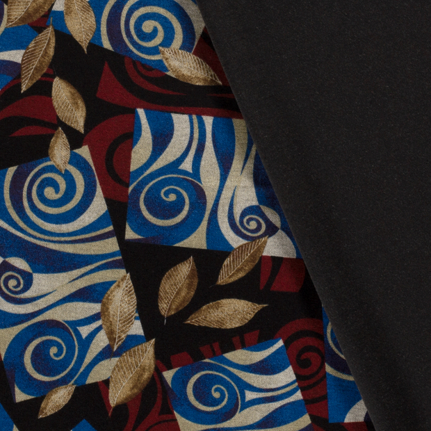 Poly Viscose Jersey fabric Abstract discharge printed 