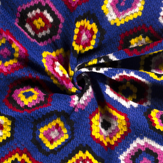 Heavy Knit fabric Cobalt brushed 