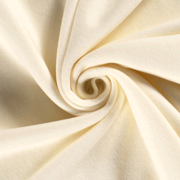 Cotton Fleece fabric Unicolour Ivory