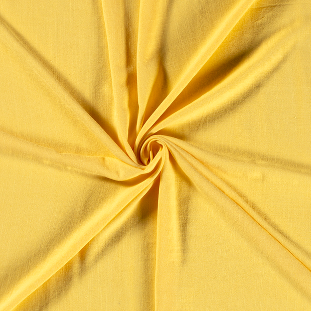 Viscose Lin Chaine et Trame tissu Jaune slub 