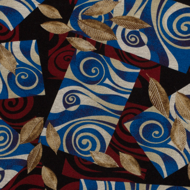 Poly Viscose Jersey fabric Abstract Brique