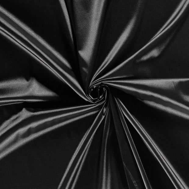 Satin Stretch fabrik Schwarz 
