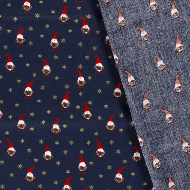 Cotton Poplin fabric Christmas printed and foil 