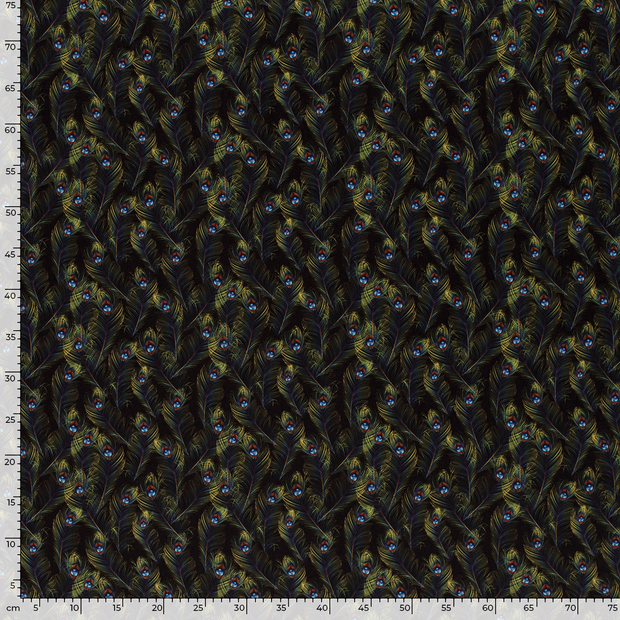 Polyester Jersey fabrik Federn Schwarz