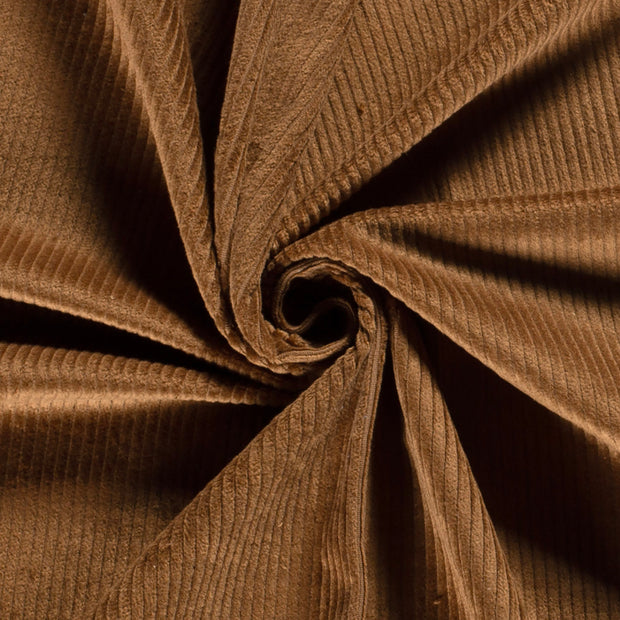 Jumbo Corduroy Stretch 6w stof Effen Bruin