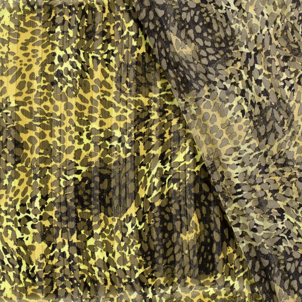 Chiffon fabric Panther lurex printed 