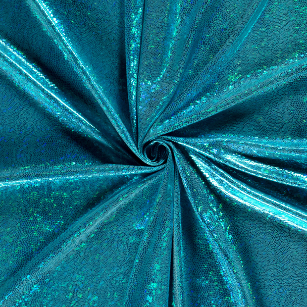 Lamé fabric Aqua foiled 