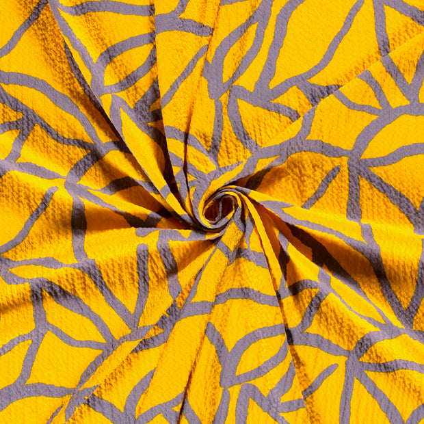 Viscose Bubble fabric Yellow printed 