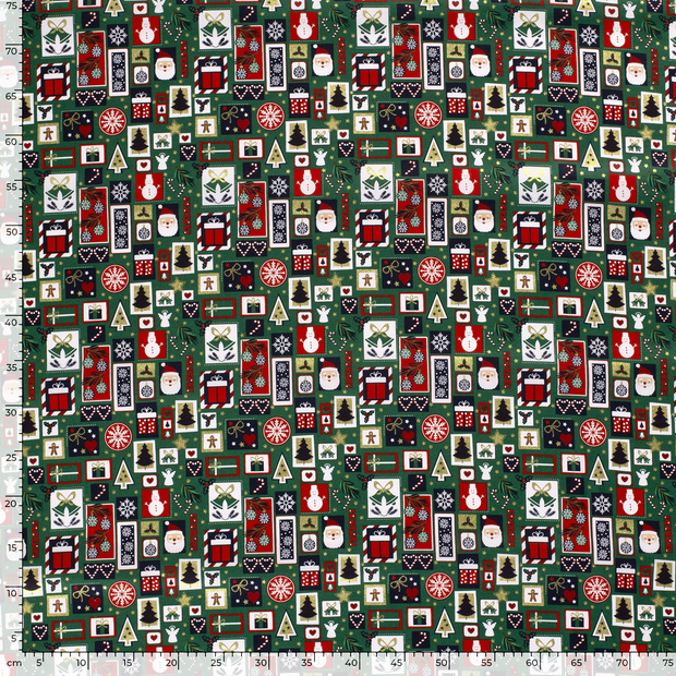 Katoen Poplin stof Kerst patchwork 