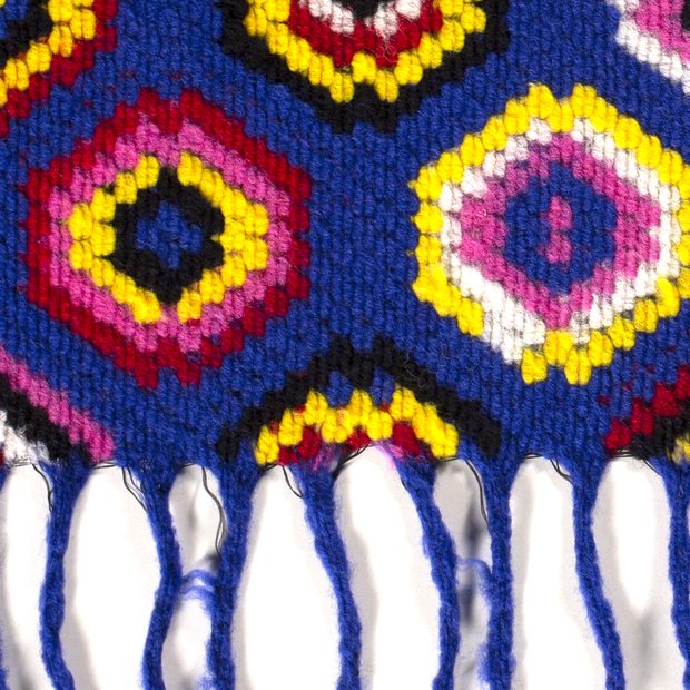 Heavy Knit fabric Abstract Cobalt
