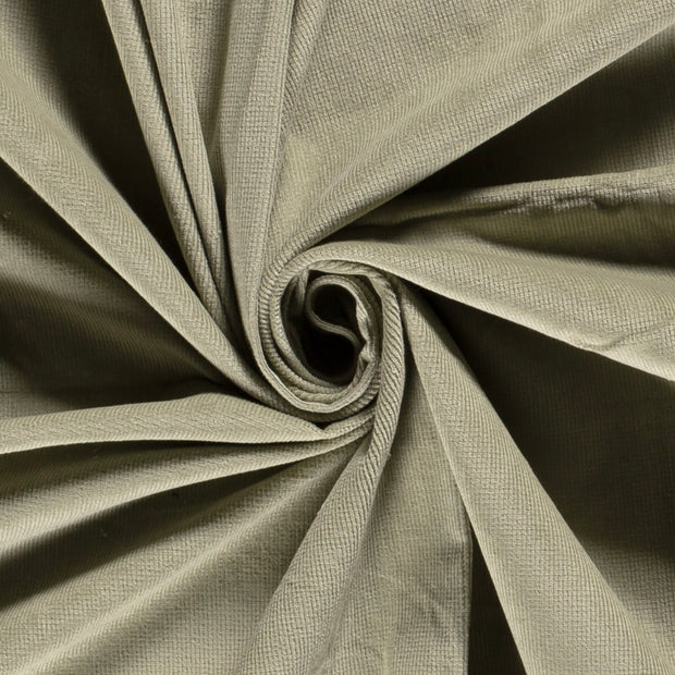 Needlecord Stretch 16w fabric Unicolour Olive Green