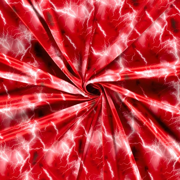 Polyester Jersey tela Rojo estampado 