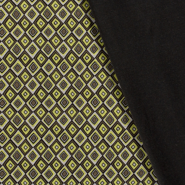 Poly Viscose Jersey fabric Diamonds discharge printed 