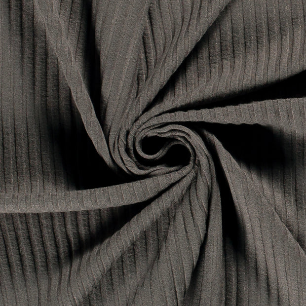 Rib Jersey fabric Unicolour Dark Grey