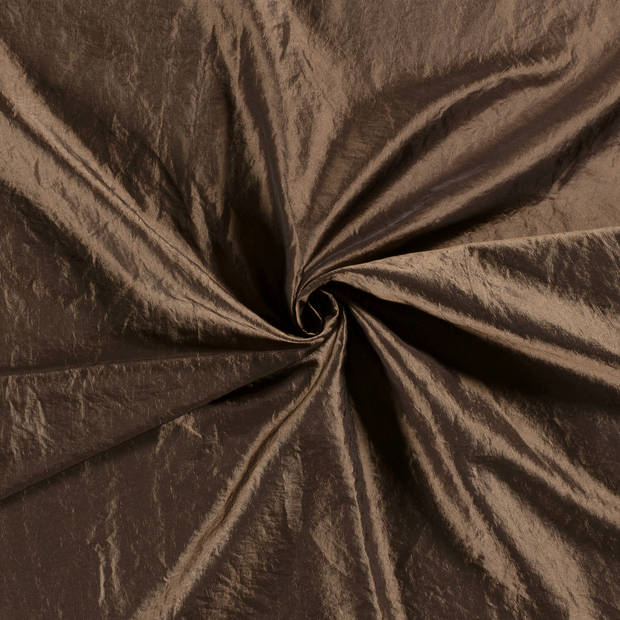 Taffeta fabric Brown Taupe crushed 