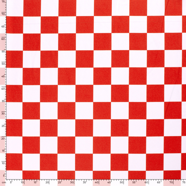 Power Stretch fabric Checks Red