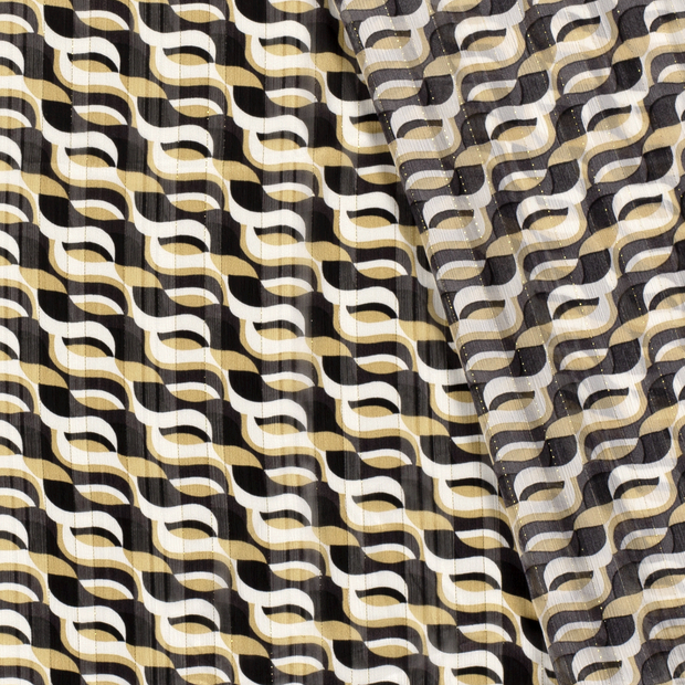 Chiffon fabric Abstract lurex printed 