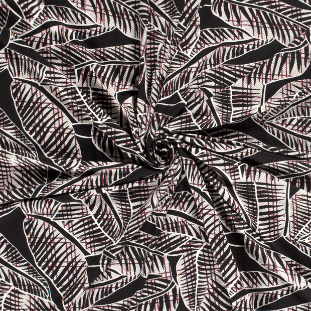 Viscose Jersey fabric Wine red printed 