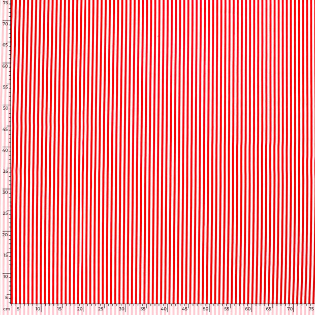 Algodón Popelina tela Rayas Rojo