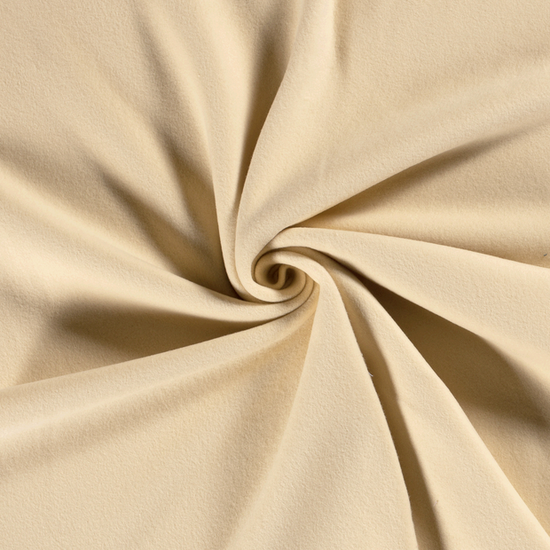 Cotton Fleece fabric Beige brushed 