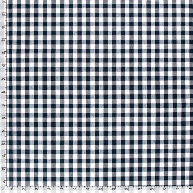 Cotton Poplin Yarn Dyed fabric Checks Navy