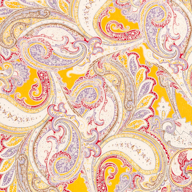 Woven Viscose Linen fabric Paisley Oker