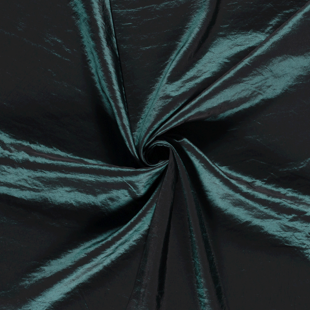 Taffeta fabric Petrol crushed