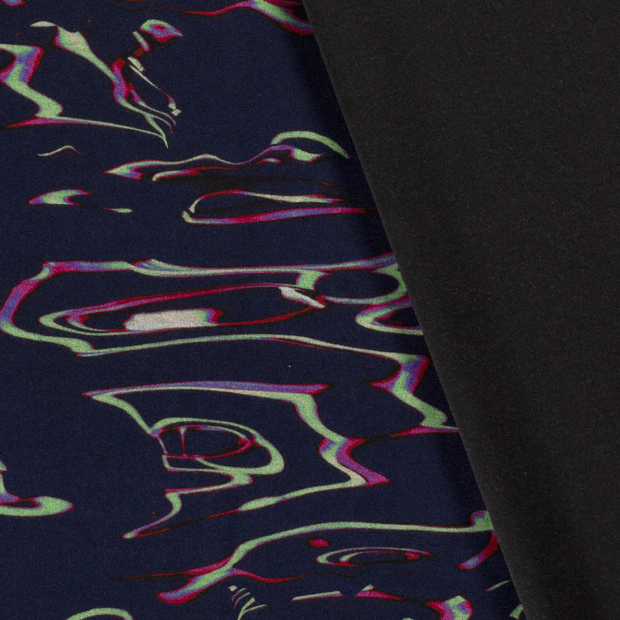 Poly Viscose Jersey fabric Abstract discharge printed 