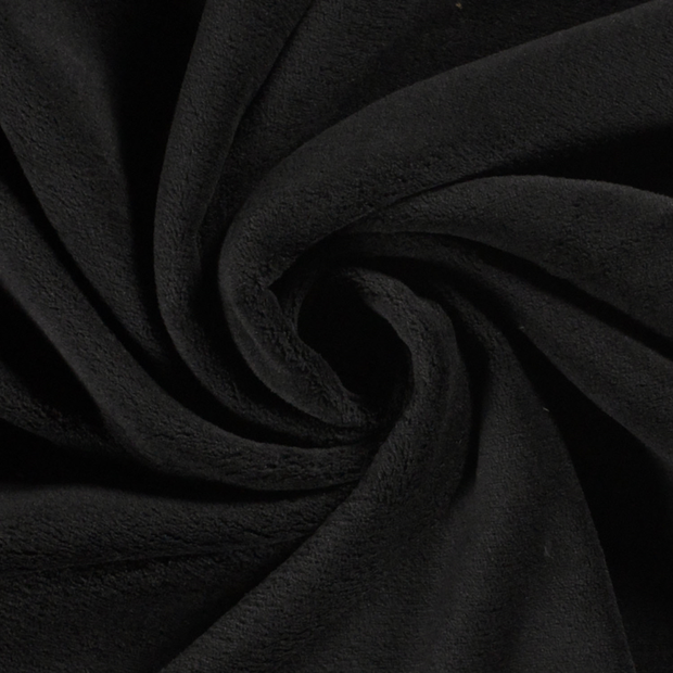 Coral Fleece stof Effen Zwart