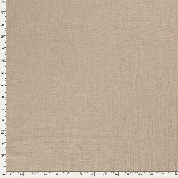 Dreilagiger Musselin fabrik Uni Beige