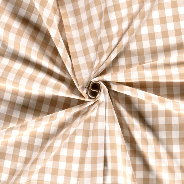 Cotton Poplin fabric Camel yarn dyed