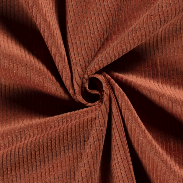 Velours Côtelé 4.5w tissu Unicolore Brique