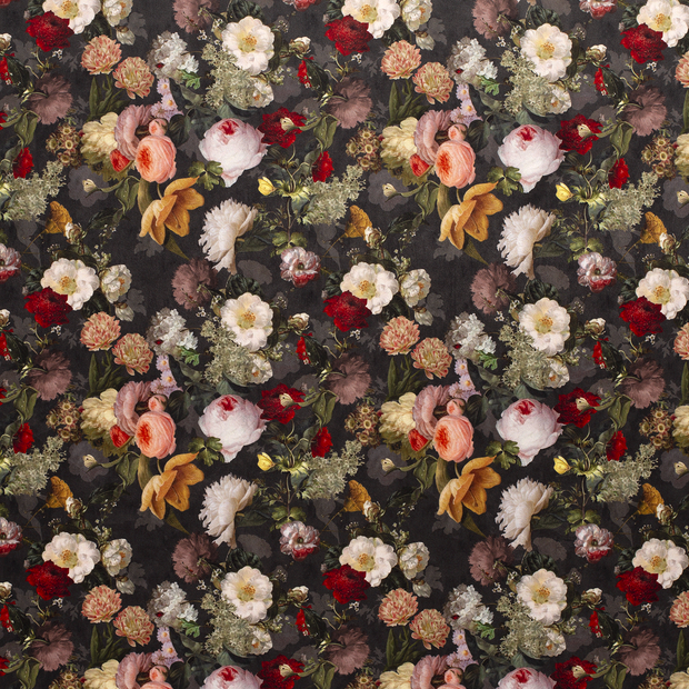 Velvet fabric Black matte 