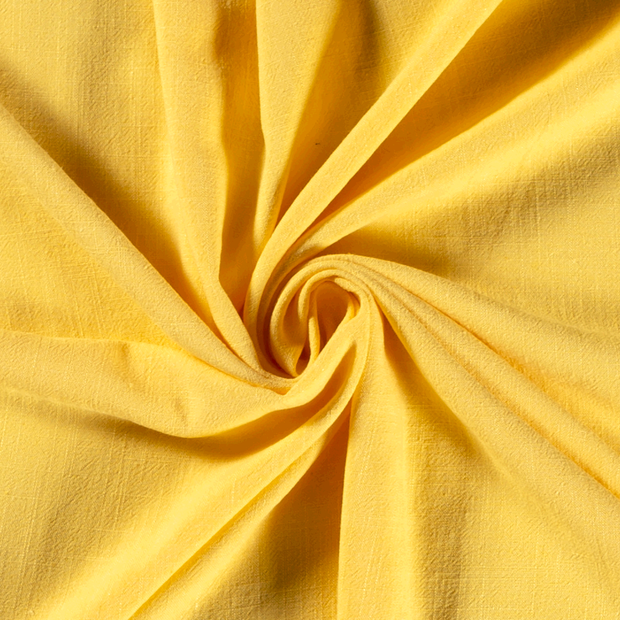 Viscose Lin Chaine et Trame tissu Unicolore Jaune