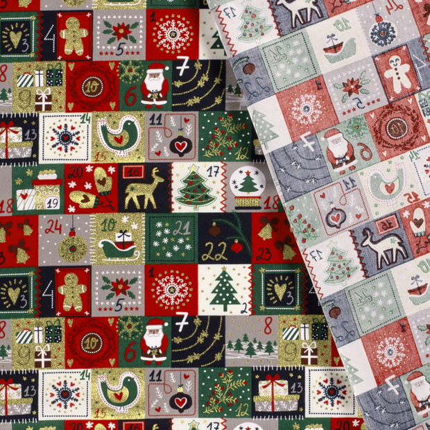 Popeline de Coton tissu patchwork de Noël imprime et enduit 