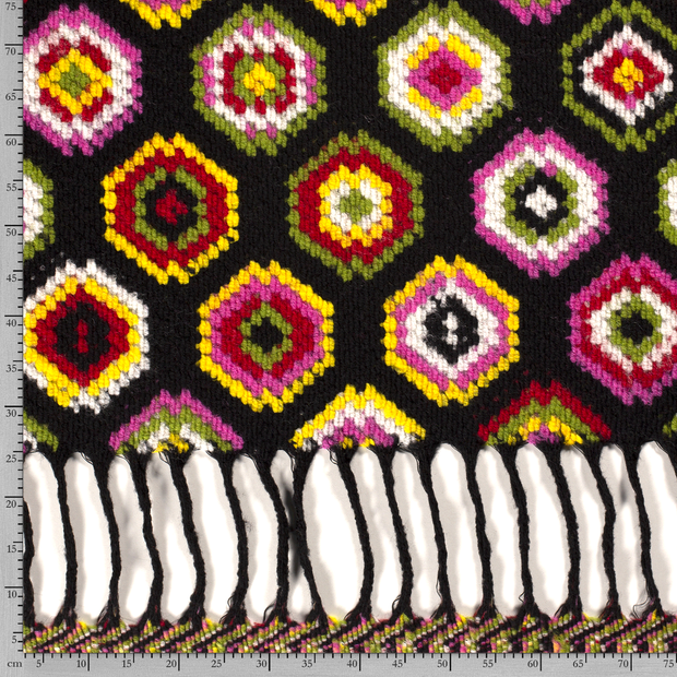 Heavy Knit tela Abstracto Negro