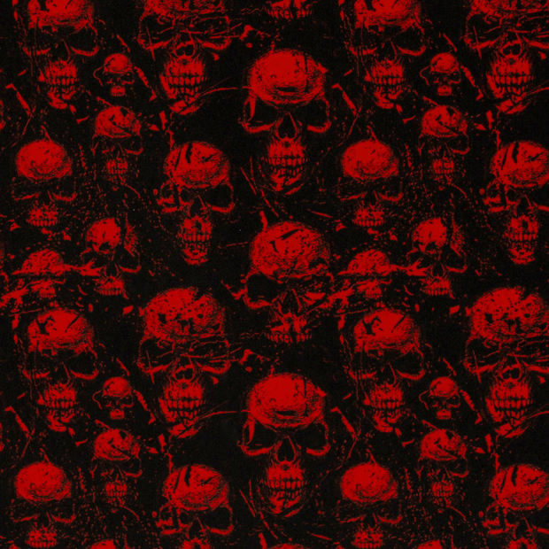 Polyester Jersey fabric Skulls Black