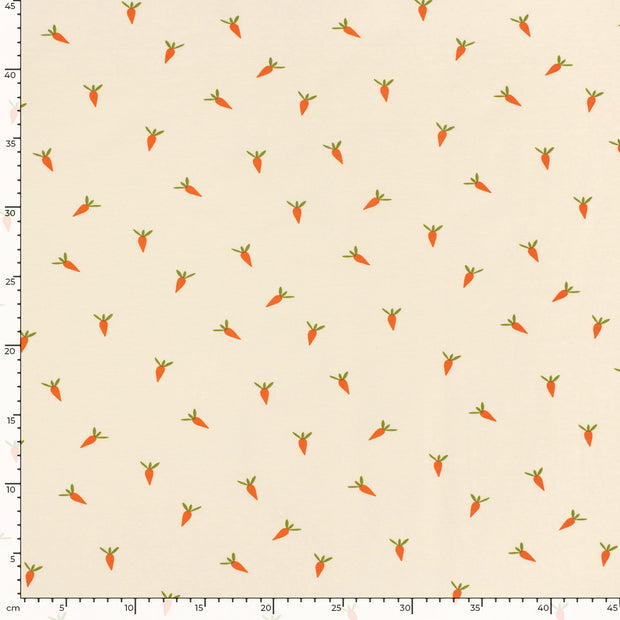 Jersey de Coton tissu légumes Blanc cassé