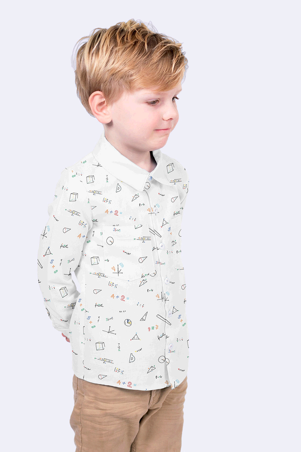Katoen Poplin stof Ornamente Optisch wit