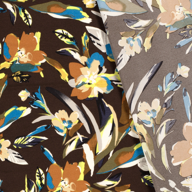 Quattro Stretch fabric Flowers printed 