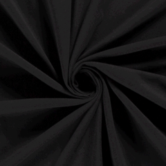 Jersey de Coton recyclé Unicolore Noir