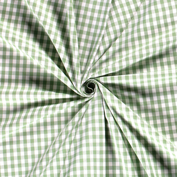Algodón Popelina Yarn Dyed tela Menta 