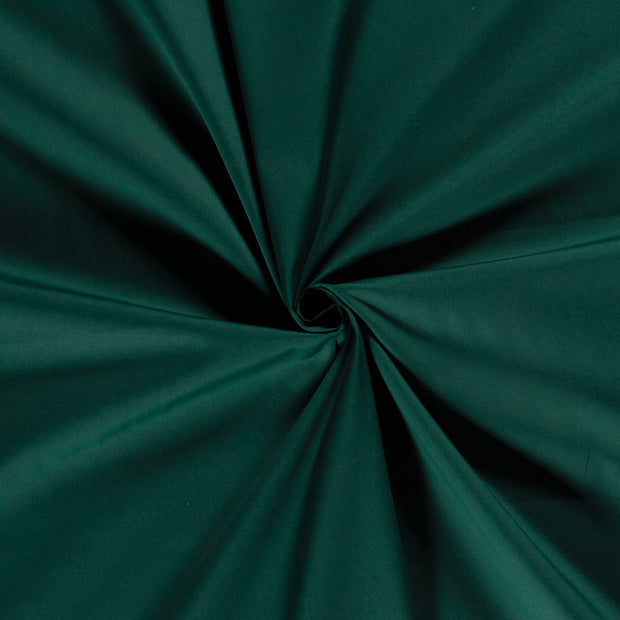 Algodón Popelina tela Verde oscuro